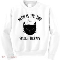 Funny Cat Pun Speech Therapy SLP Therapist Cute Kitten Kids Sweatshirt thumb 0