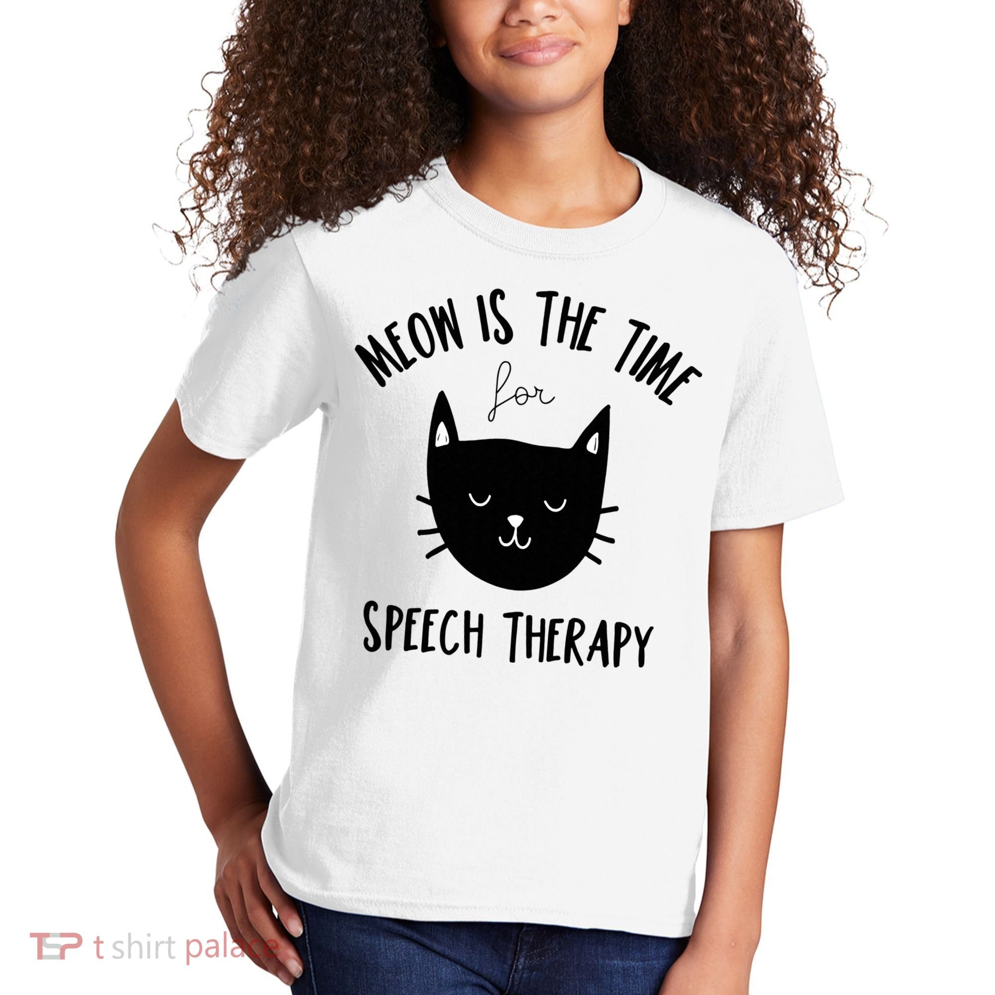 Funny Cat Pun Speech Therapy SLP Therapist Cute Kitten Kids T-Shirt