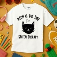 Funny Cat Pun Speech Therapy SLP Therapist Cute Kitten Kids T-Shirt thumb 3