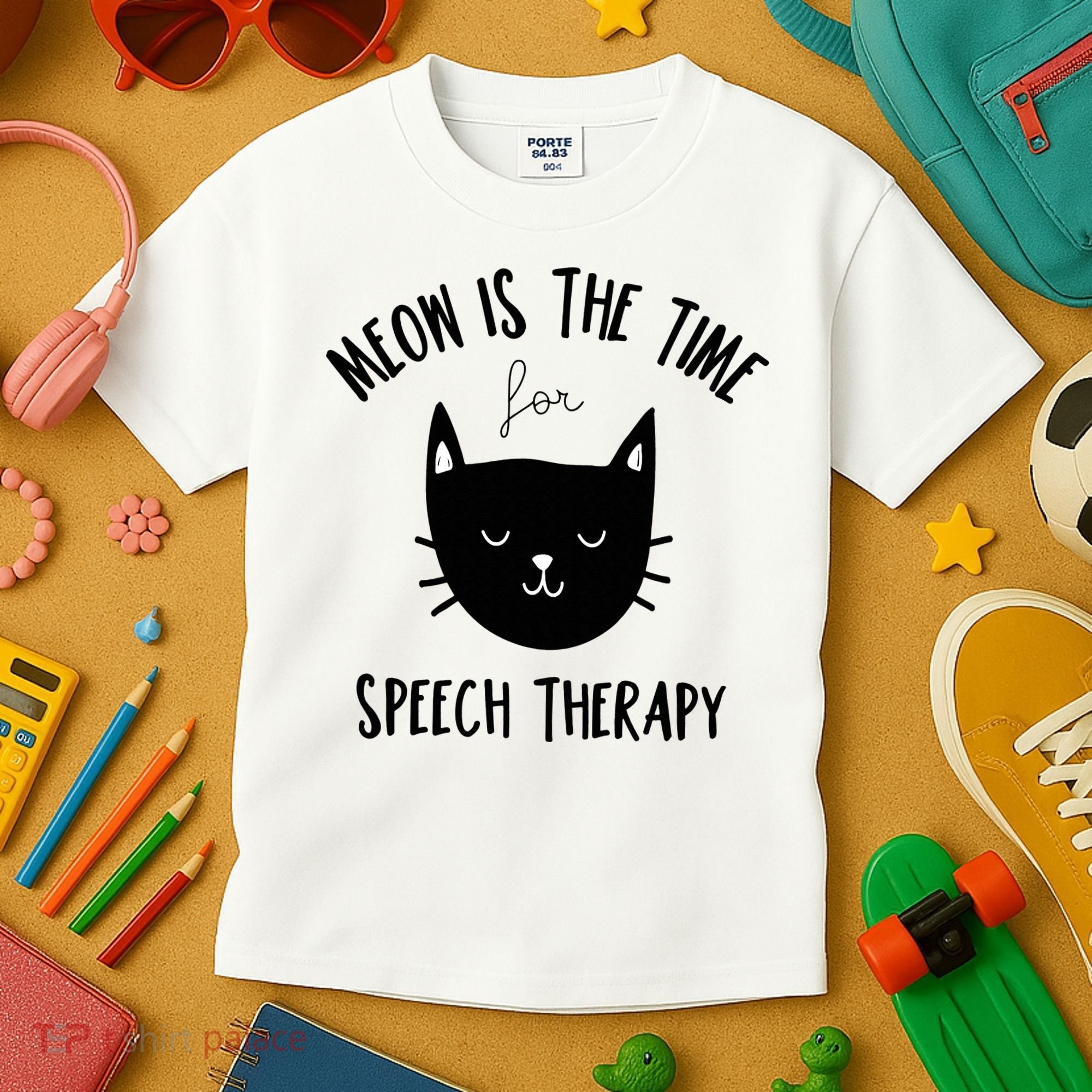 Funny Cat Pun Speech Therapy SLP Therapist Cute Kitten Kids T-Shirt
