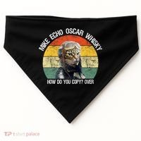 Funny Cat Pilot Mike Echo Oscar Whisky How Do You Copy Meow USA-Made Doggie Bandana thumb 0