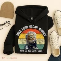 Funny Cat Pilot Mike Echo Oscar Whisky How Do You Copy Meow Hoodie thumb 4