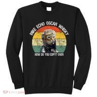 Funny Cat Pilot Mike Echo Oscar Whisky How Do You Copy Meow Sweatshirt thumb 0