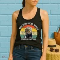 Funny Cat Pilot Mike Echo Oscar Whisky How Do You Copy Meow Women's Tank Top thumb 2