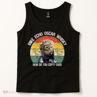 Funny Cat Pilot Mike Echo Oscar Whisky How Do You Copy Meow Tank Top thumb 2