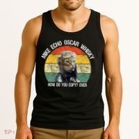 Funny Cat Pilot Mike Echo Oscar Whisky How Do You Copy Meow Tank Top thumb 3