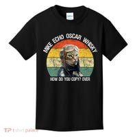 Funny Cat Pilot Mike Echo Oscar Whisky How Do You Copy Meow Kids T-Shirt thumb 0