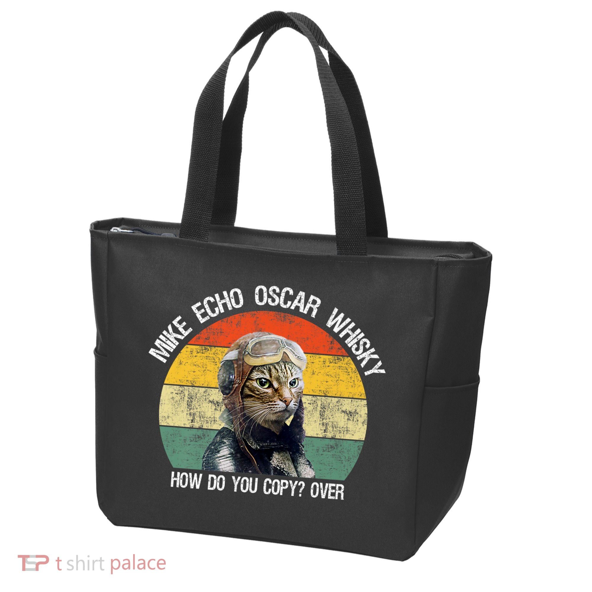 Funny Cat Pilot Mike Echo Oscar Whisky How Do You Copy Meow Tote Bag