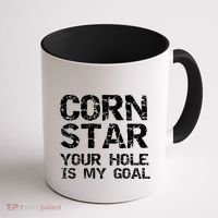 Funny Cornhole Pun Gift Quote Corn Star Your Hole Is My Goal Gift Coffee Mug thumb 1