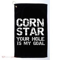 Funny Cornhole Pun Gift Quote Corn Star Your Hole Is My Goal Gift Golf Towel thumb 0