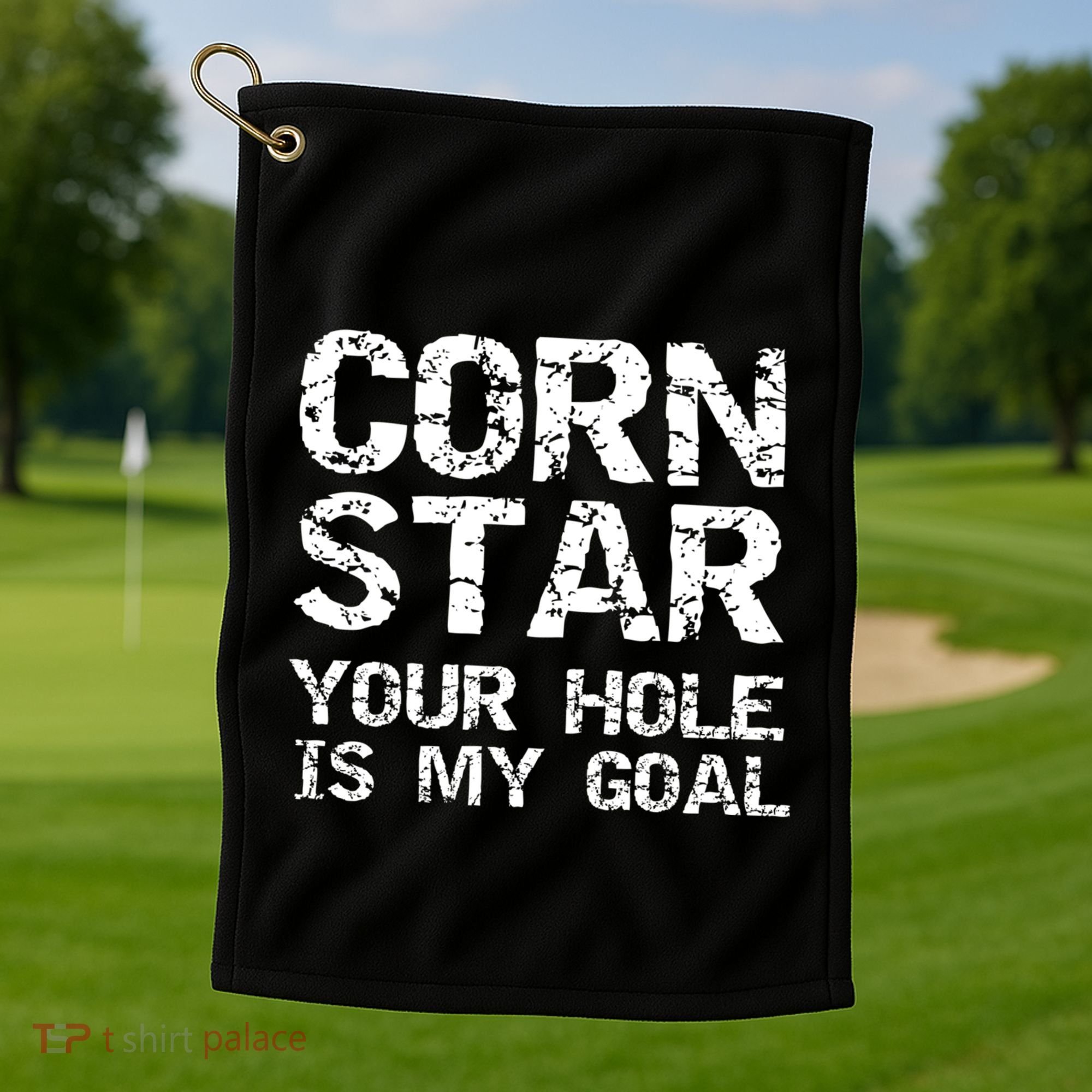 Funny Cornhole Pun Gift Quote Corn Star Your Hole Is My Goal Gift Golf Towel