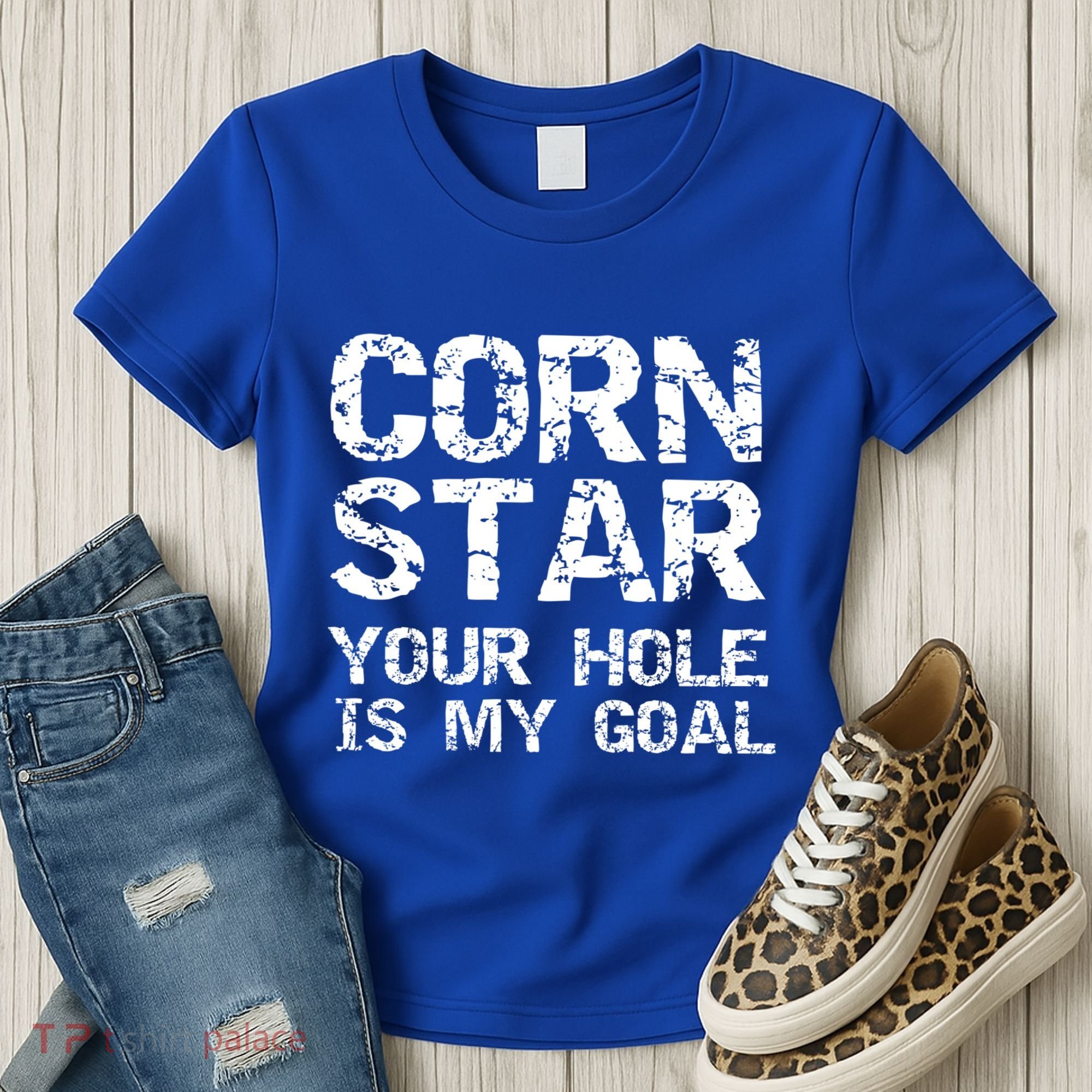 Funny Cornhole Pun Gift Quote Corn Star Your Hole Is My Goal Gift Women's T-Shirt