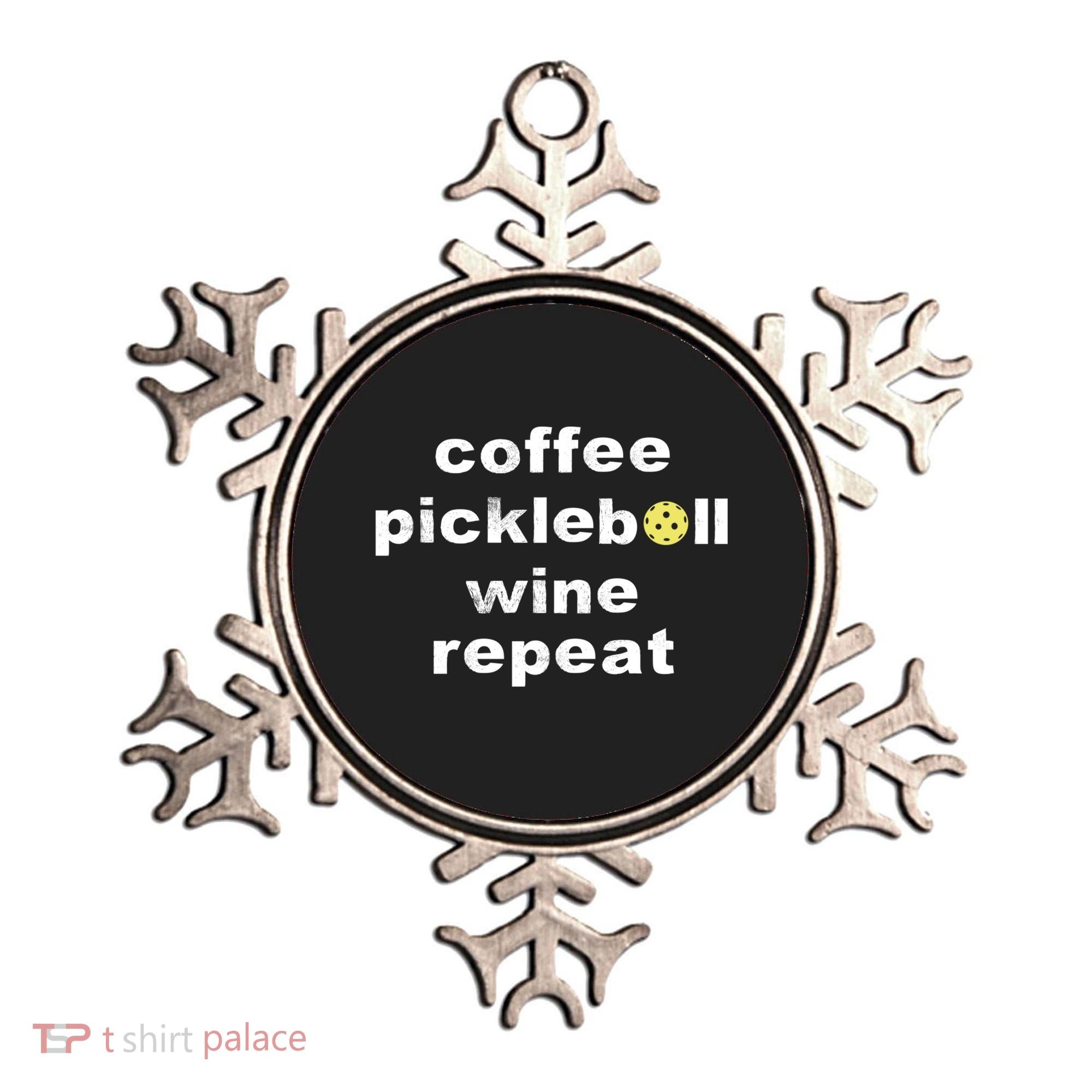 Funny Coffee Pickleball Wine Repeat Dinker Er Gift Ornament