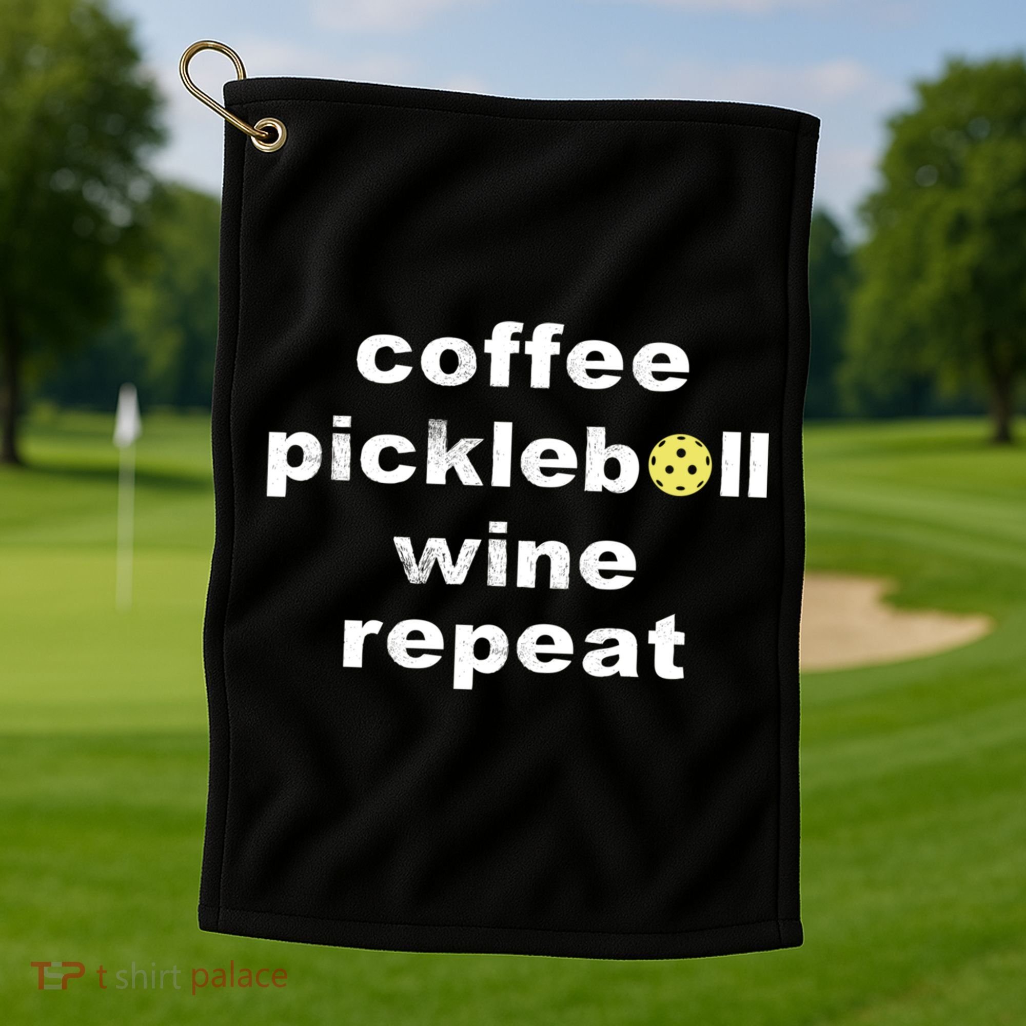 Funny Coffee Pickleball Wine Repeat Dinker Er Gift Golf Towel