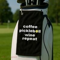 Funny Coffee Pickleball Wine Repeat Dinker Er Gift Golf Towel thumb 2