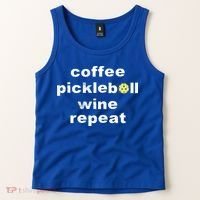 Funny Coffee Pickleball Wine Repeat Dinker Er Gift Tank Top thumb 2