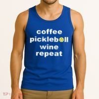 Funny Coffee Pickleball Wine Repeat Dinker Er Gift Tank Top thumb 3
