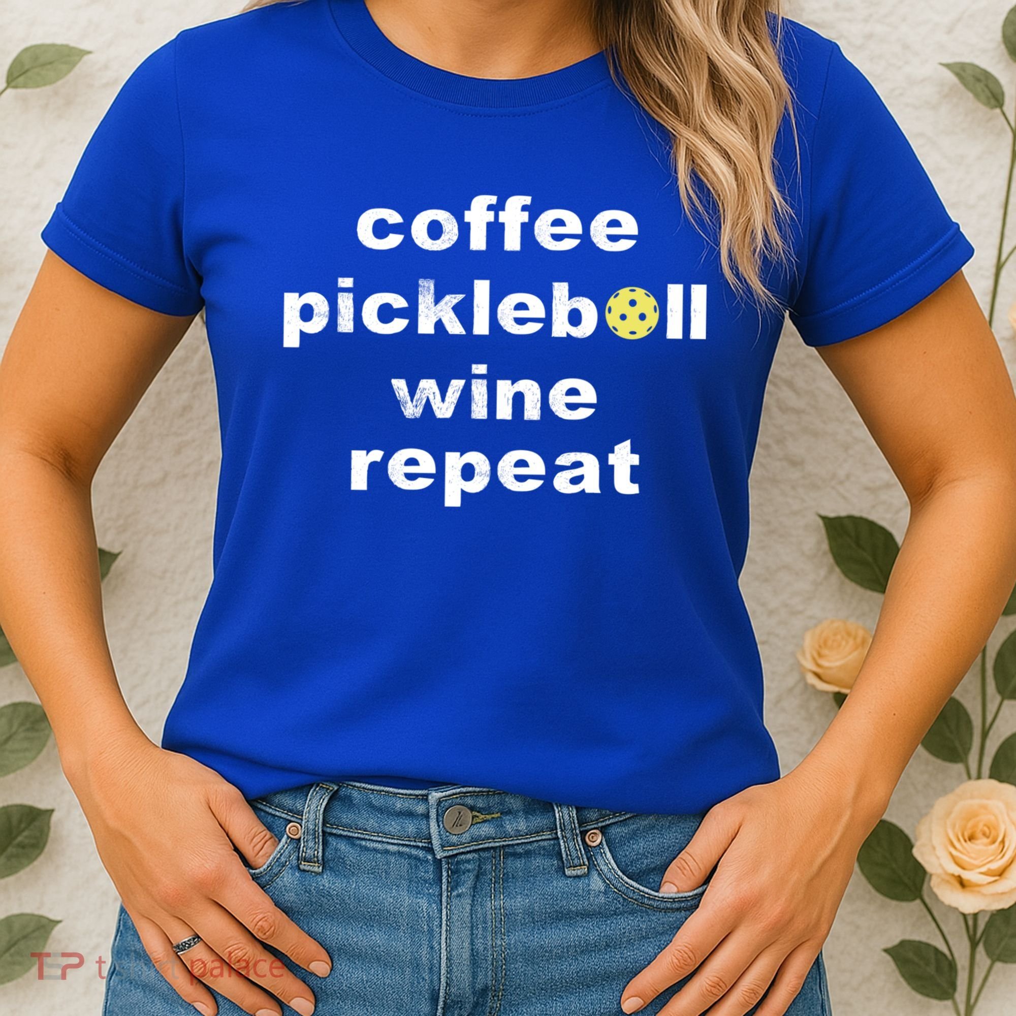 Funny Coffee Pickleball Wine Repeat Dinker Er Gift Women's T-Shirt