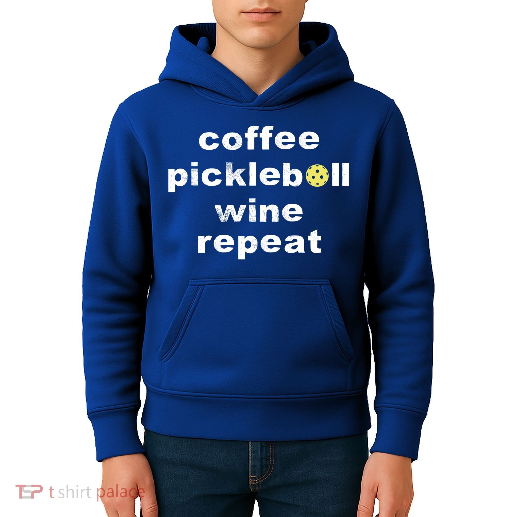 Funny Coffee Pickleball Wine Repeat Dinker Er Gift Kids Hoodie
