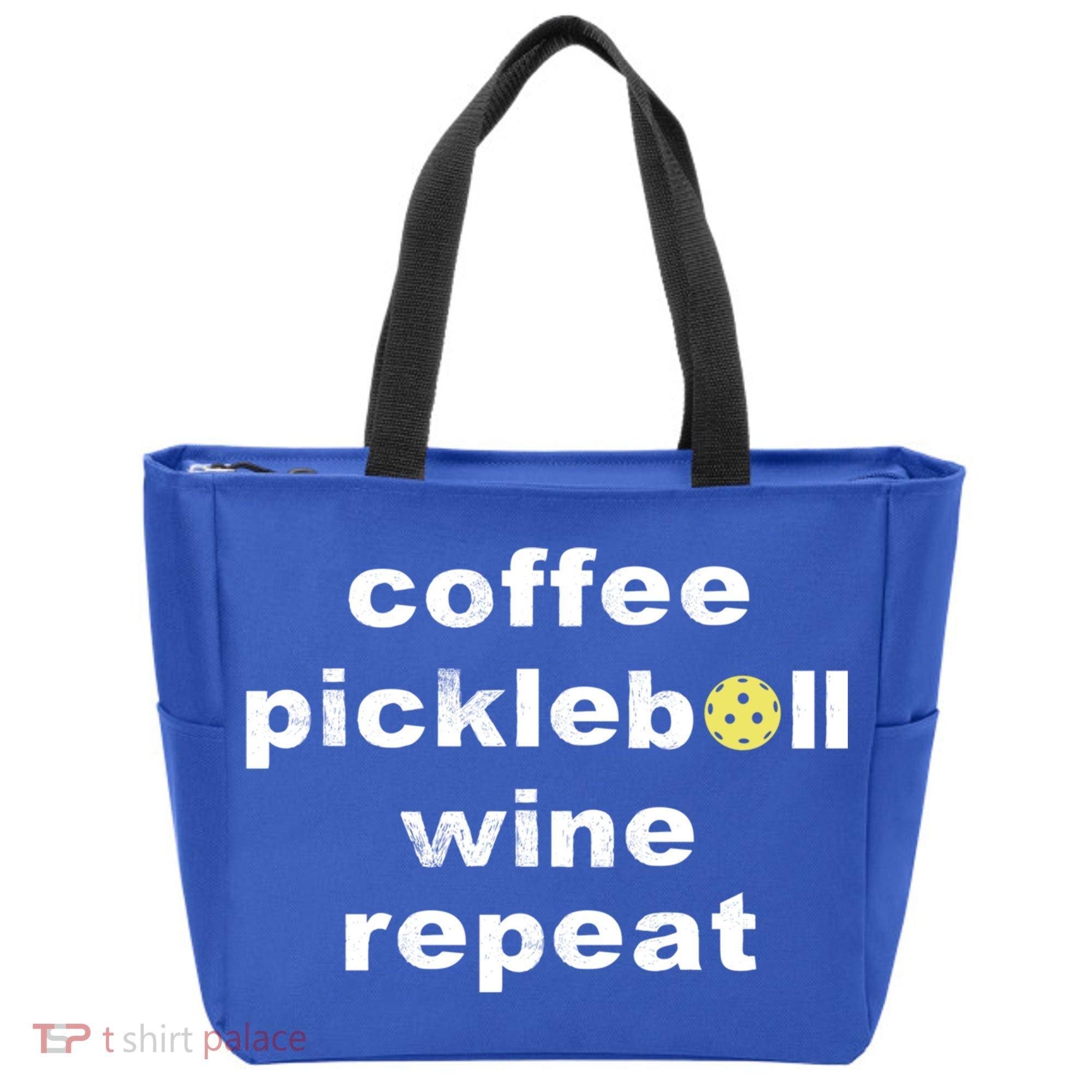 Funny Coffee Pickleball Wine Repeat Dinker Er Gift Tote Bag