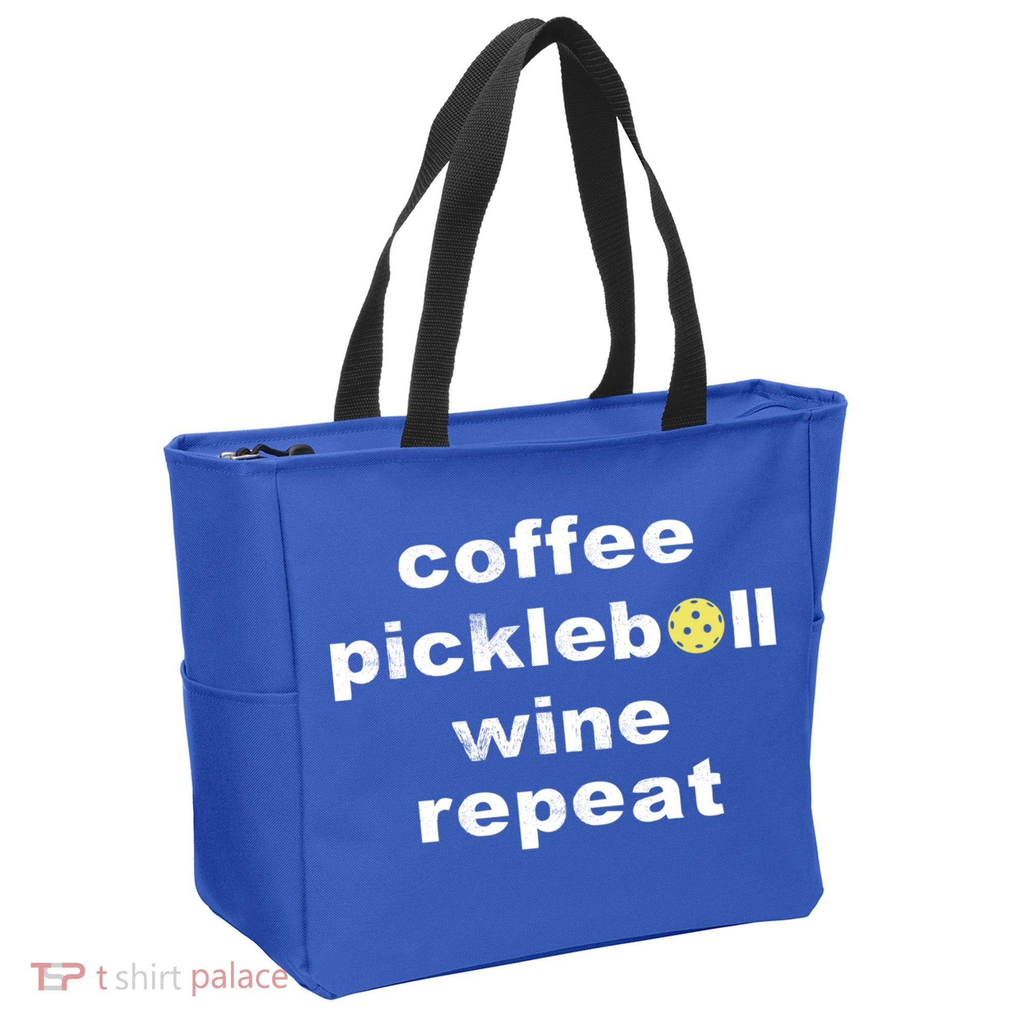 Funny Coffee Pickleball Wine Repeat Dinker Er Gift Tote Bag