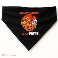 Funny Coolest Pumpkin In The Patch Halloween Boy Girls Kid USA-Made Doggie Bandana thumb 0