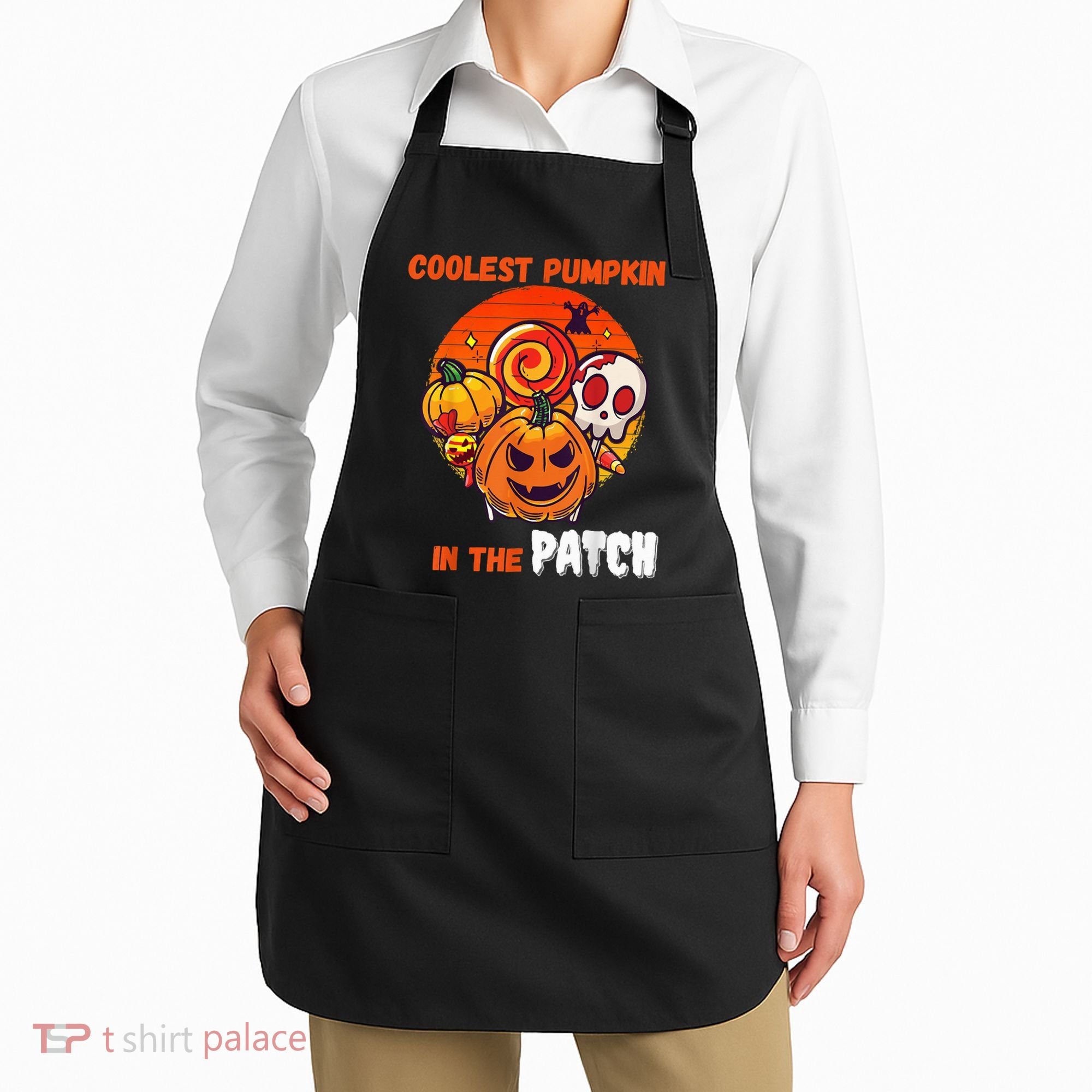 Funny Coolest Pumpkin In The Patch Halloween Boy Girls Kid Apron