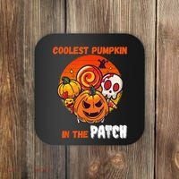 Funny Coolest Pumpkin In The Patch Halloween Boy Girls Kid Coaster thumb 0