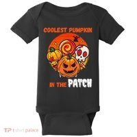 Funny Coolest Pumpkin In The Patch Halloween Boy Girls Kid Baby Bodysuit thumb 0
