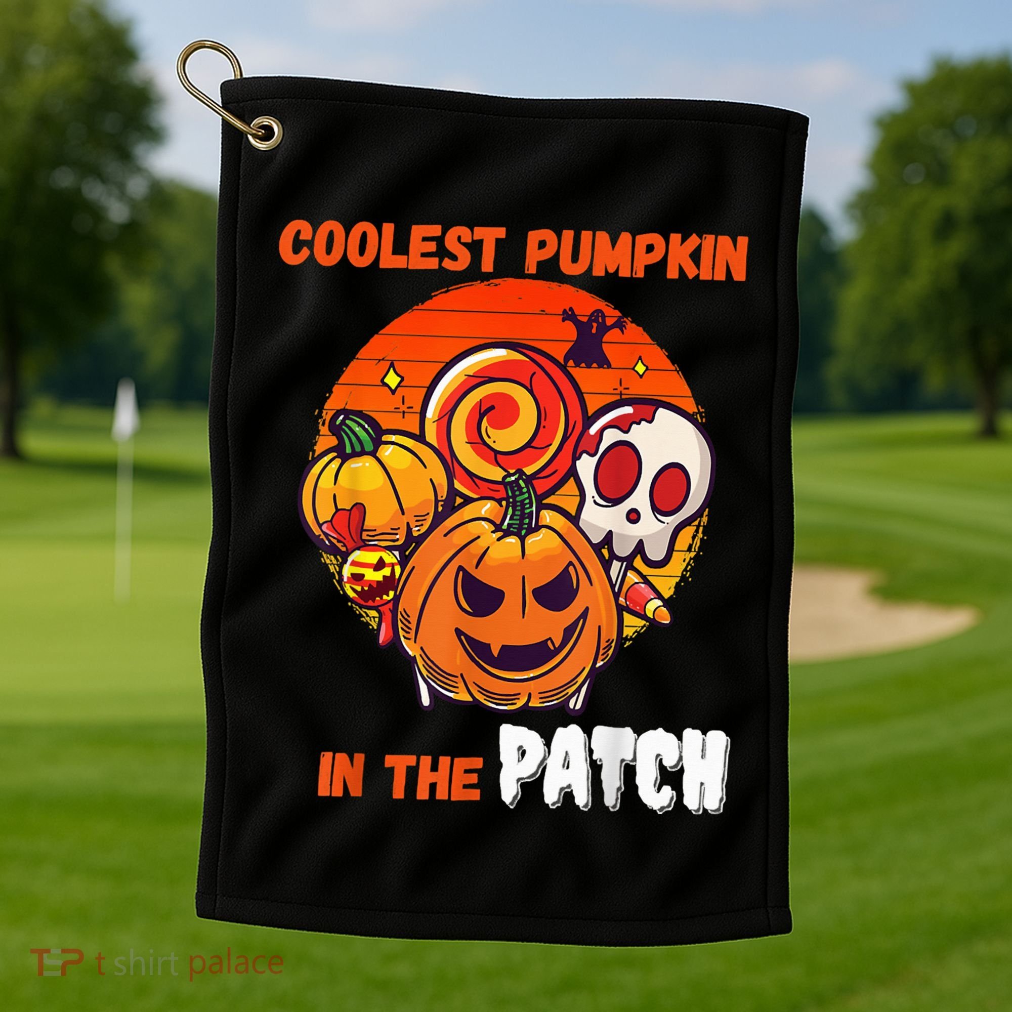Funny Coolest Pumpkin In The Patch Halloween Boy Girls Kid Golf Towel