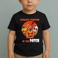 Funny Coolest Pumpkin In The Patch Halloween Boy Girls Kid Toddler T-Shirt thumb 2