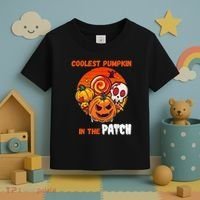 Funny Coolest Pumpkin In The Patch Halloween Boy Girls Kid Toddler T-Shirt thumb 3
