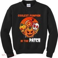 Funny Coolest Pumpkin In The Patch Halloween Boy Girls Kid Kids Sweatshirt thumb 0