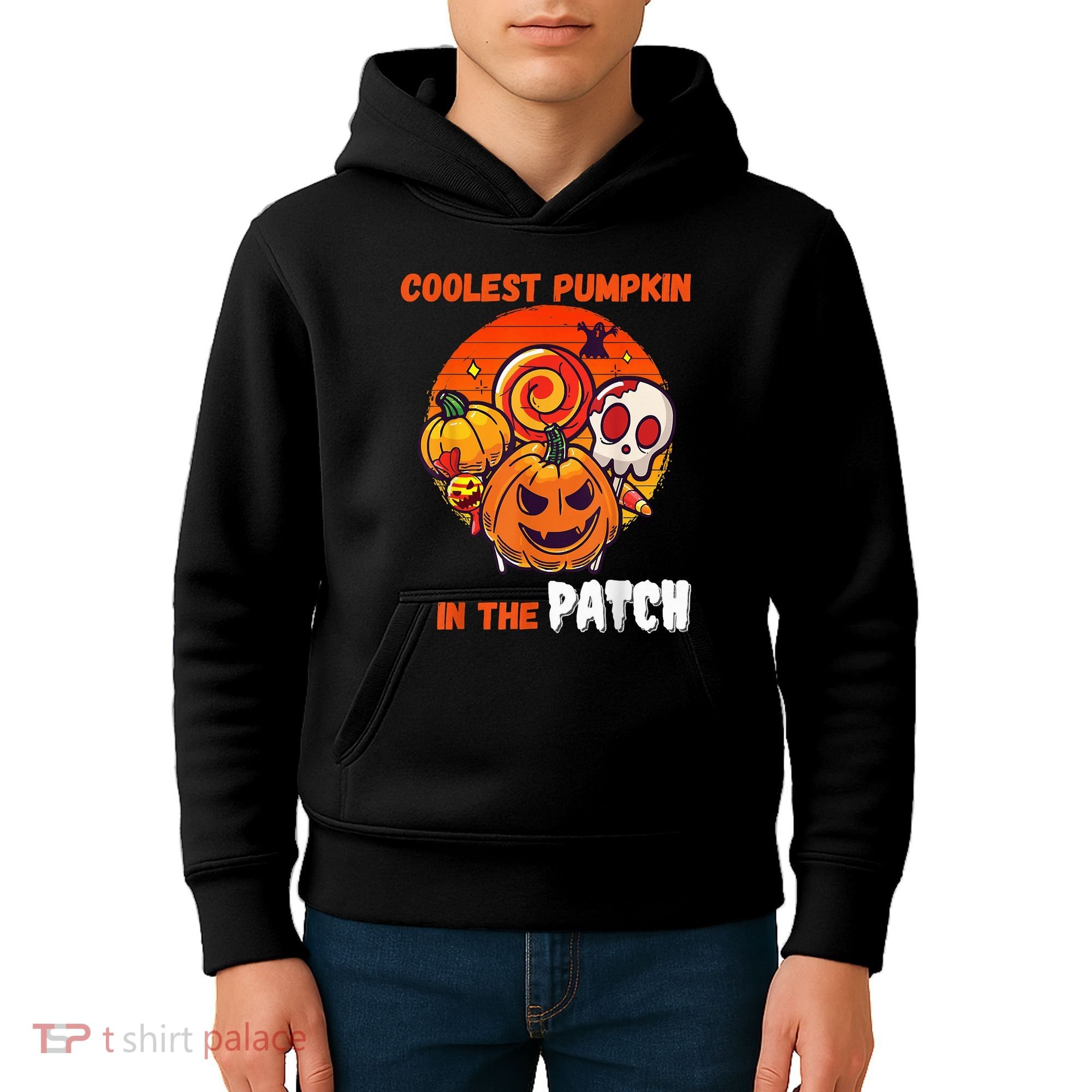 Funny Coolest Pumpkin In The Patch Halloween Boy Girls Kid Kids Hoodie