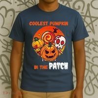 Funny Coolest Pumpkin In The Patch Halloween Boy Girls Kid T-Shirt thumb 3
