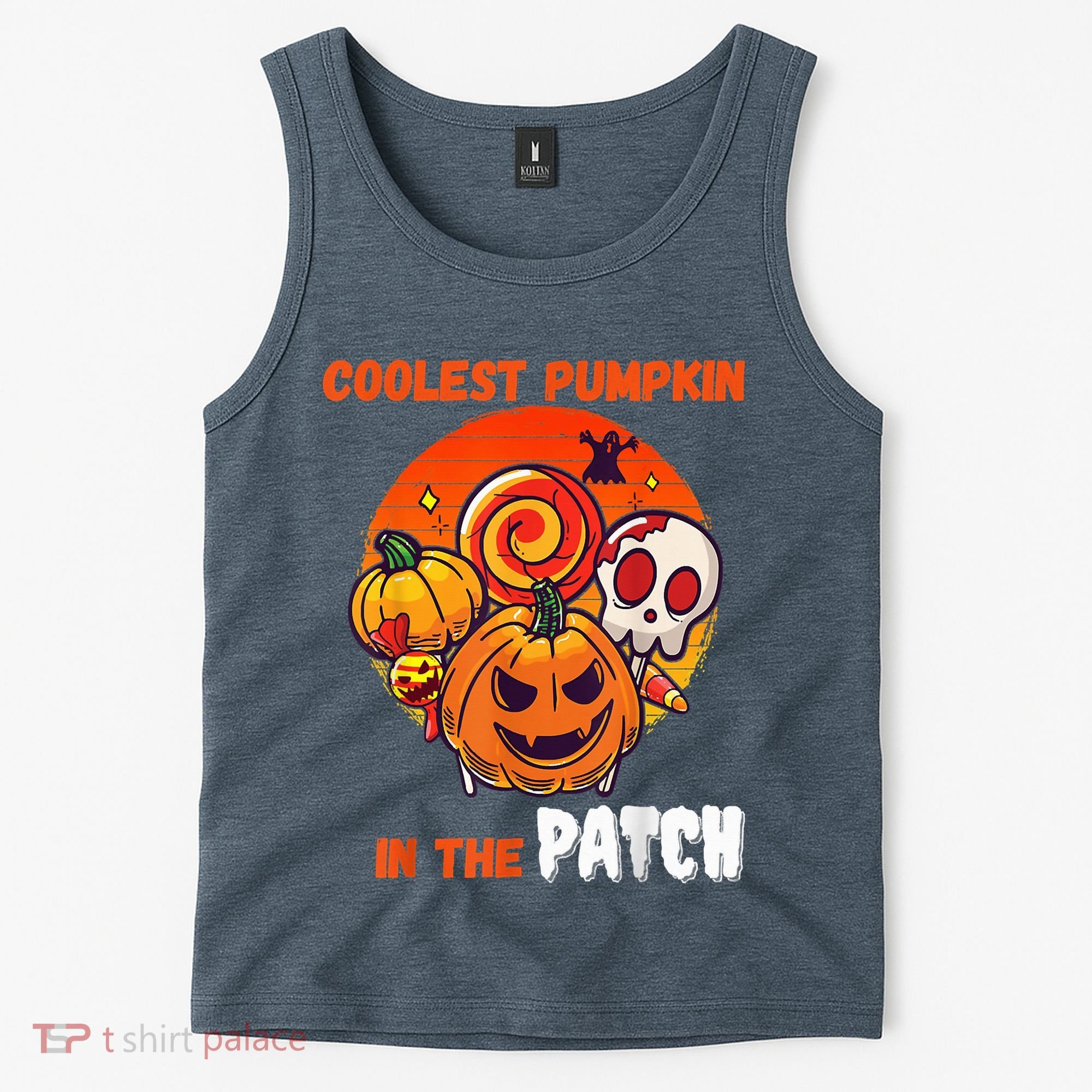 Funny Coolest Pumpkin In The Patch Halloween Boy Girls Kid Tank Top