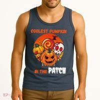 Funny Coolest Pumpkin In The Patch Halloween Boy Girls Kid Tank Top thumb 3