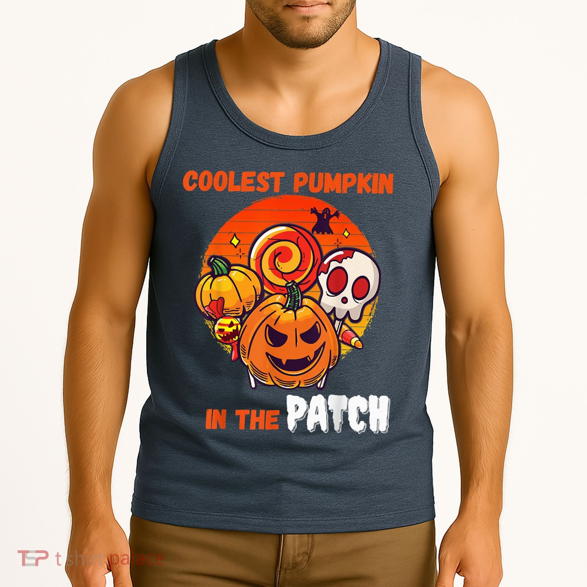 Funny Coolest Pumpkin In The Patch Halloween Boy Girls Kid Tank Top