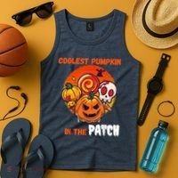 Funny Coolest Pumpkin In The Patch Halloween Boy Girls Kid Tank Top thumb 4