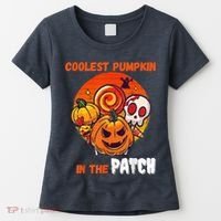 Funny Coolest Pumpkin In The Patch Halloween Boy Girls Kid Women's T-Shirt thumb 0