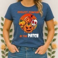 Funny Coolest Pumpkin In The Patch Halloween Boy Girls Kid Women's T-Shirt thumb 2