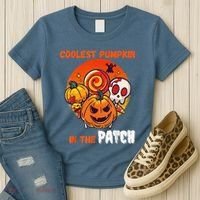 Funny Coolest Pumpkin In The Patch Halloween Boy Girls Kid Women's T-Shirt thumb 3