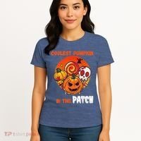 Funny Coolest Pumpkin In The Patch Halloween Boy Girls Kid Women's T-Shirt thumb 4