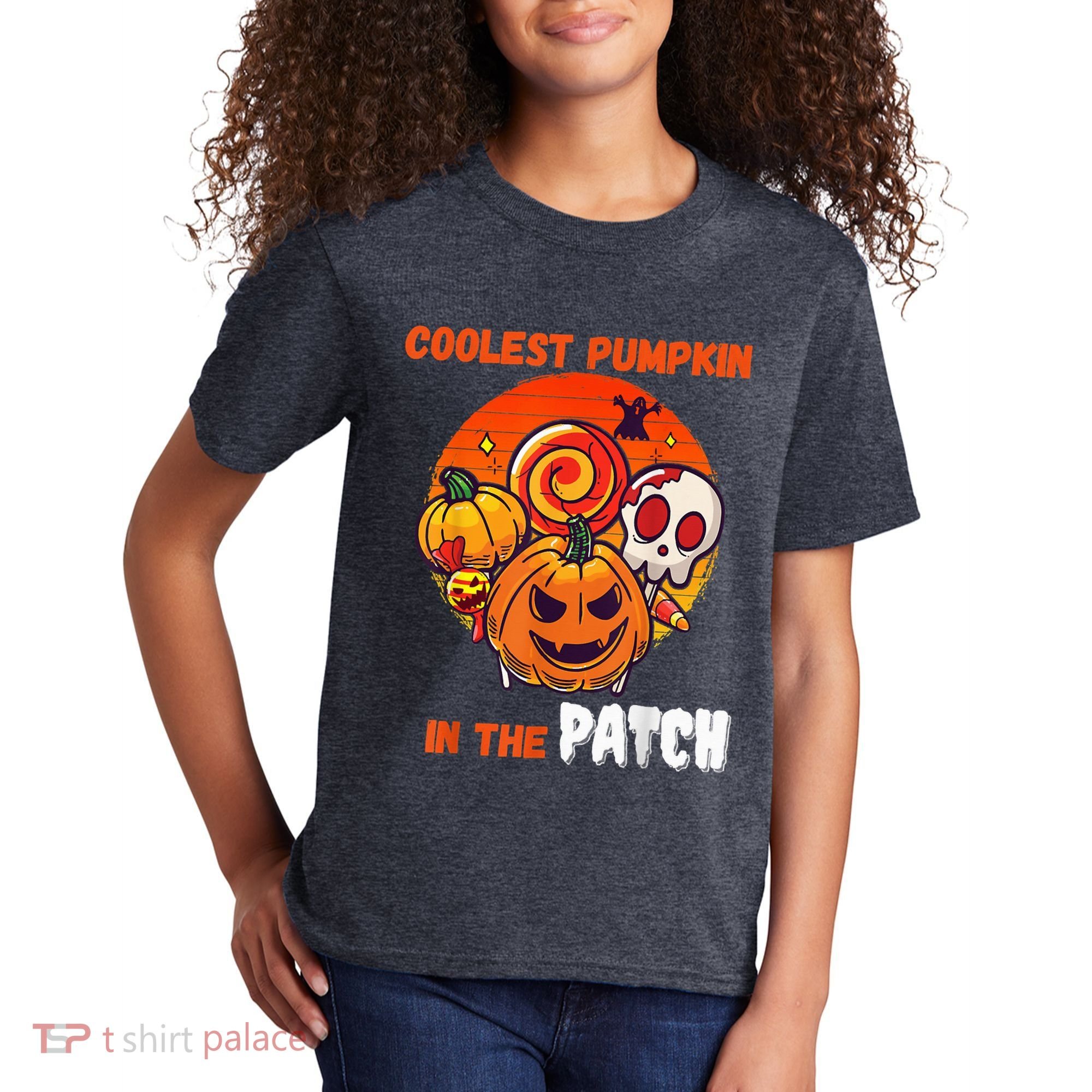 Funny Coolest Pumpkin In The Patch Halloween Boy Girls Kid Kids T-Shirt