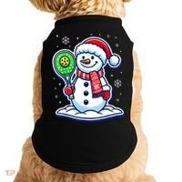 Funny Christmas Pickleball Snowman Pickleball Player Xmas Gift Doggie Tank thumb 0