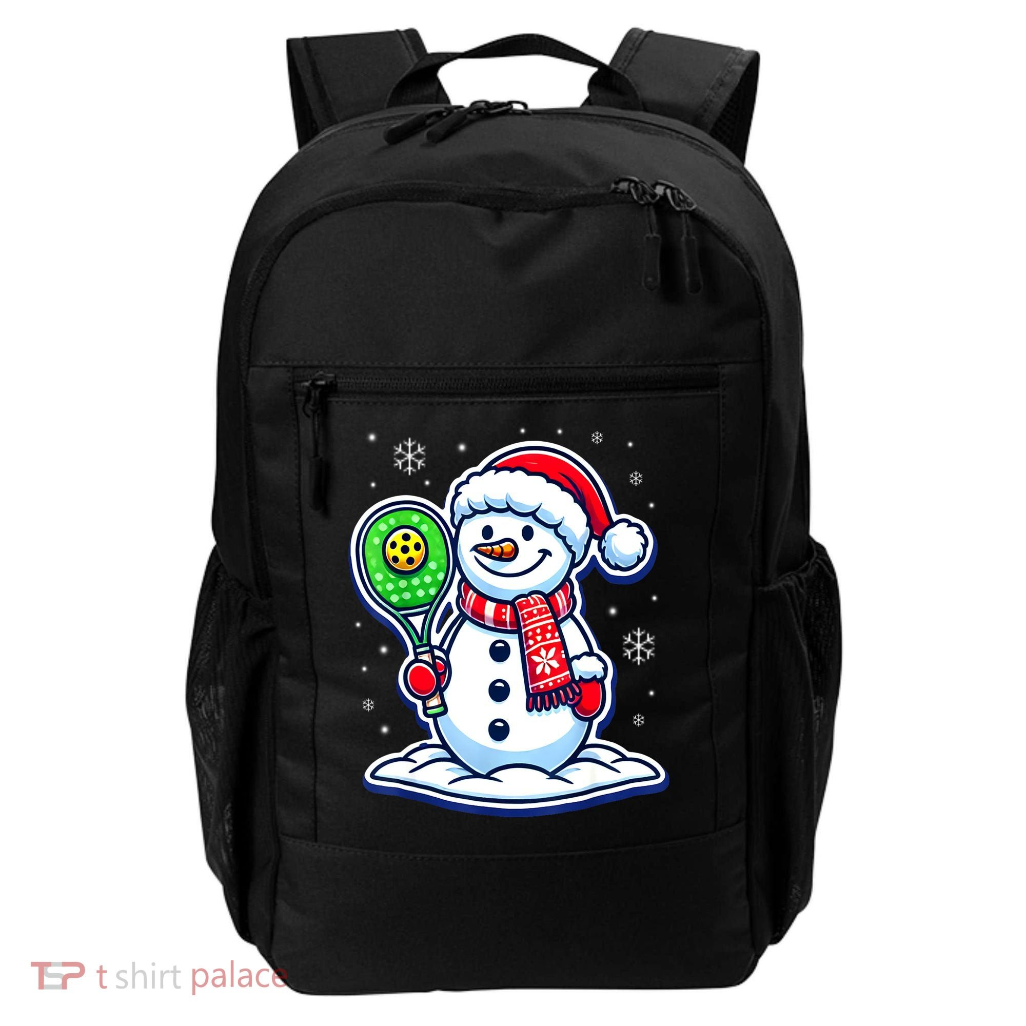 Funny Christmas Pickleball Snowman Pickleball Player Xmas Gift Backpack