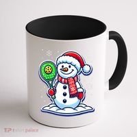 Funny Christmas Pickleball Snowman Pickleball Player Xmas Gift Coffee Mug thumb 1