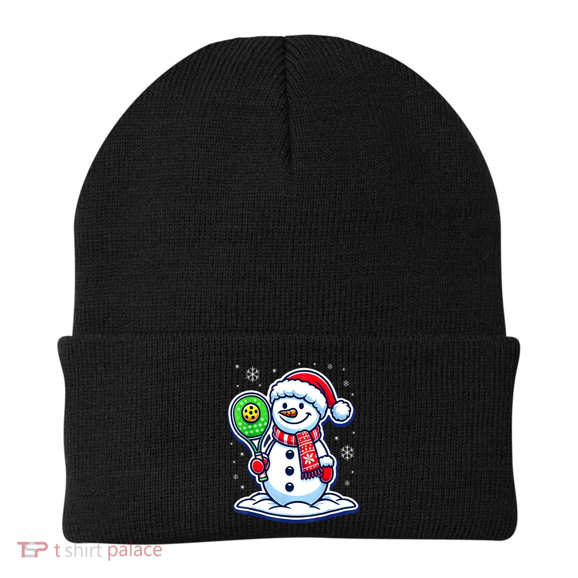 Funny Christmas Pickleball Snowman Pickleball Player Xmas Gift Beanie