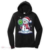 Funny Christmas Pickleball Snowman Pickleball Player Xmas Gift Women's Hoodie thumb 0