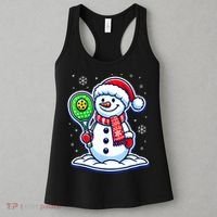 Funny Christmas Pickleball Snowman Pickleball Player Xmas Gift Women's Tank Top thumb 3